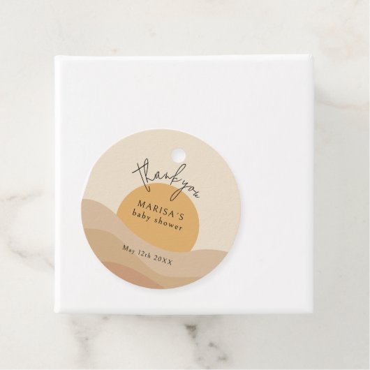 Woestijn Chic Boho Aards Baby Shower Welkom Bedankjes Labels (In situ)
