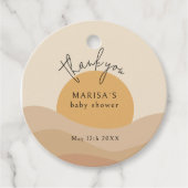 Woestijn Chic Boho Aards Baby Shower Welkom Bedankjes Labels (Voorkant)