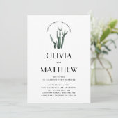 Woestijn Chic Cactus Bruiloft met Foto & QR Code Kaart (Staand voorkant)