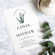 Woestijn Chic Cactus Bruiloft met Foto & QR Code