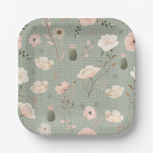 Woestijn chic papieren bordje (Voorkant)