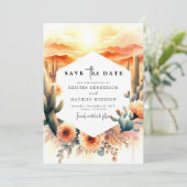 Woestijn Classic Cactus Wedding Save The Date (Staand voorkant)