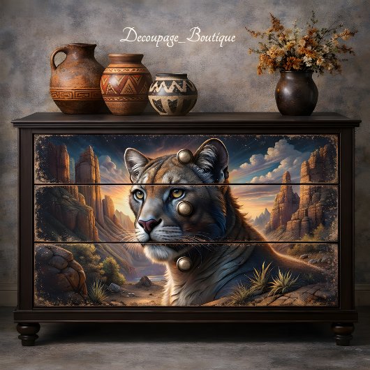 Woestijn Cougar Majestueuze Wildernis Decoupage Tissuepapier