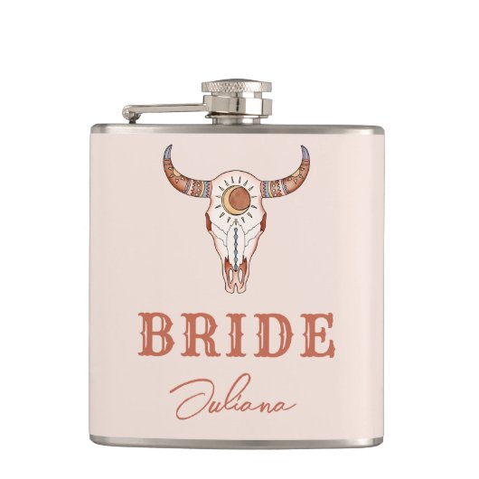 Woestijn Cowgirl Laatste Rodeo Bruid Heupfles (Voorkant)