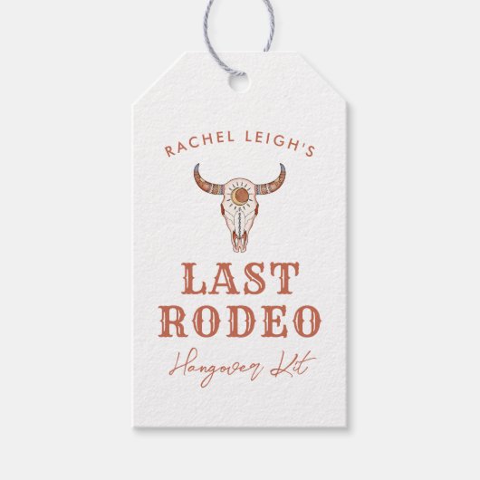 Woestijn Cowgirl Laatste Rodeo katerkit Cadeaulabel (Voorkant)