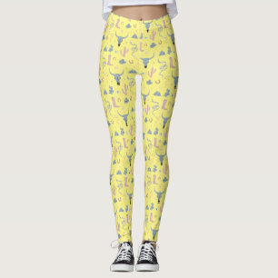Woestijn Cowgirl Rustieke Handgetekende Kunst Leggings