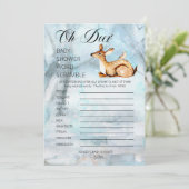 Woestijn Dieren Winter Baby Shower Woordzoekertje Kaart (Staand voorkant)