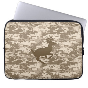 Woestijn Digitaal Camouflage Herten Camo Patroon H Laptop Sleeve