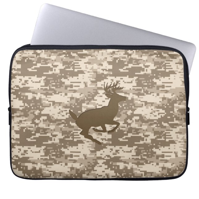 Woestijn Digitaal Camouflage Herten Camo Patroon H Laptop Sleeve (Voorkant)