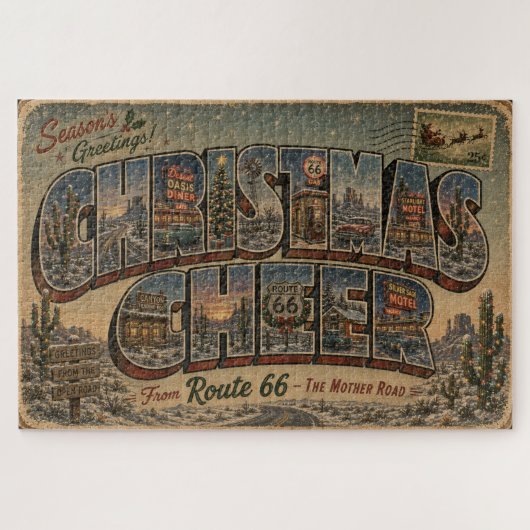 Woestijn Diner Southwest Highway Winter Game Legpuzzel (Horizontaal)