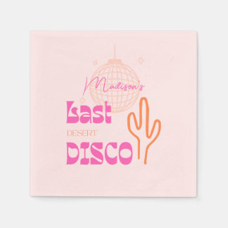 Woestijn Disco Bachelorette-feest Roze & Oranje Servet
