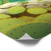 Woestijn door het Zee Strand Cactus Schilderij Poster (Hoek)