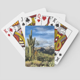 Woestijn Dromen Saguaro Cactus Catalina Bergen Pokerkaarten