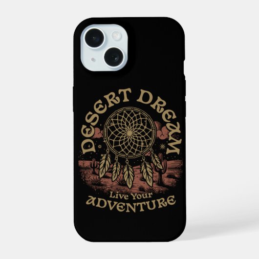 Woestijn Droom – Leef Jouw Avontuur Boho Droomvang iPhone 15 Case (Achterkant)