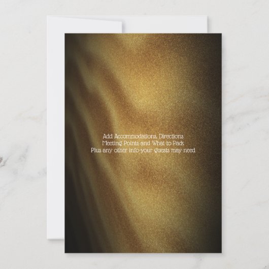 Woestijn duin weekend weg kamelenrit bruiloft kaart (Achterkant)