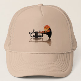 "Woestijn Echo's – Trompet Zonsondergang Surrealis Trucker Pet