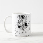 Woestijn eiland. Maaltijd is vis a la Coconut. Koffiemok (Links)