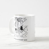 Woestijn eiland. Maaltijd is vis a la Coconut. Koffiemok (Voorkant links)