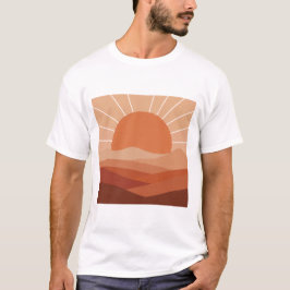 Woestijn Geometrie – Minimalistisch Zon & Berg T-S T-shirt