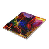 Woestijn Geschilderd door zonnevaste keramische Te Tegeltje (Zijkant)