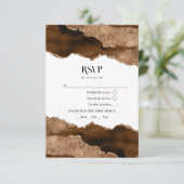 Woestijn Goud Agate Waterverf Bruiloft RSVP Kaartje (Staand voorkant)