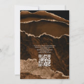 Woestijn Goud Agate Waterverf Trouw QR Code Rsvp Kaart (Achterkant)