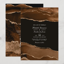 Woestijn Goud Agate Waterverf Trouw QR Code Rsvp  Kaart