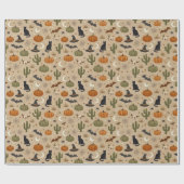 Woestijn Groene Cactus Halloween Cadeaupapier (Vlak)