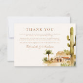 Woestijn Hacienda Trouwstijl Bedankkaart (Voorkant)