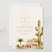 Woestijn Hacienda Trouwstijl Save The Date (Voorkant)