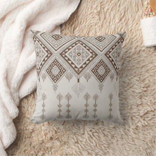Woestijn Harmonie – Bruin Geometrisch Tribal Kussen