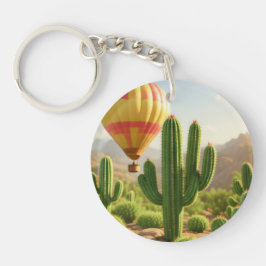Woestijn hete luchtballon acryl sleutelhanger