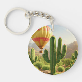 Woestijn hete luchtballon acryl sleutelhanger