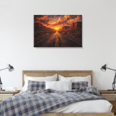 Woestijn Horizon: De Gouden Snelweg Canvas Afdruk (Insitu (Slaapkamer))