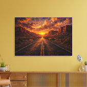 Woestijn Horizon: De Gouden Snelweg Canvas Afdruk (Insitu (Woonkamer))