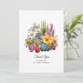 Woestijn Hues Bloemen Bruiloft Bedankkaart (Staand voorkant)