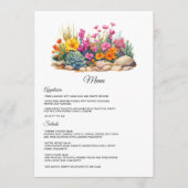 Woestijn Hues Bloemen Bruiloft Menu (Voorkant)