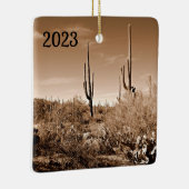 Woestijn in sepia keramisch ornament (Rechts)