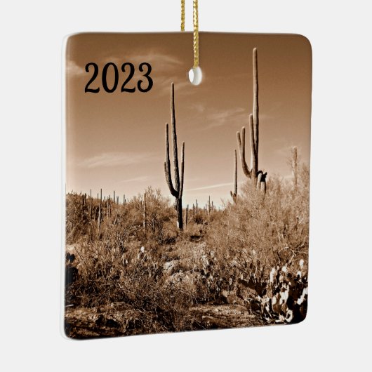 Woestijn in sepia keramisch ornament (Rechts)