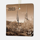 Woestijn in sepia keramisch ornament (Links)