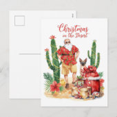 Woestijn Kerstmis met Cactus Kerstman Feestdagenkaart (Voorkant / Achterkant)