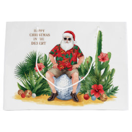 Woestijn Kerstmis met Cactus Kerstman Groot Cadeauzakje