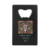 Woestijn - Koe schedel. Harris - Walz Creditkaart Flessenopener (Achterkant)