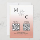 Woestijn Koraal Elegante QR Code Trouwen Kaart (Achterkant)