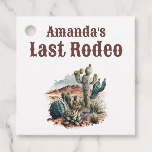 Woestijn Laatste Rodeo Scottsdale Meisje-uitstap W Bedankjes Labels (Voorkant)