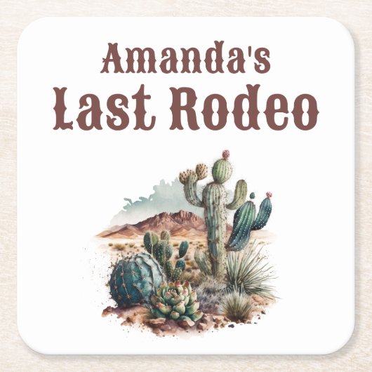 Woestijn Laatste Rodeo Scottsdale Vrijgezellenfees Kartonnen Onderzetters (Voorkant)