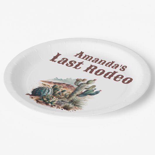 Woestijn Laatste Rodeo Scottsdale Vrijgezellenfees Papieren Bordje (Gekanteld)