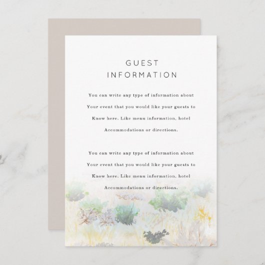 Woestijn Landschap Trouwkaart Bijlage (Voorkant / Achterkant)