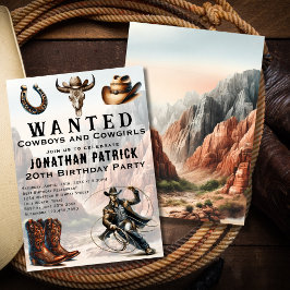 Woestijn Lasso Western Cowboy Hoed Verjaardagsfees Kaart
