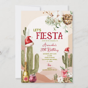 Woestijn Let's Fiesta Cactus Kerstmis 50e verjaard Kaart